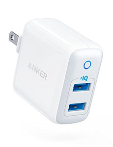 [Upgraded] Anker PowerPort II with Dual PowerIQ Ports, 24W Ultra-Compact Travel Charger with Foldable Plug, for iPhone X/8/7/6s/6 Plus, iPad Pro/Air 2/mini 4, Samsung S5, and More