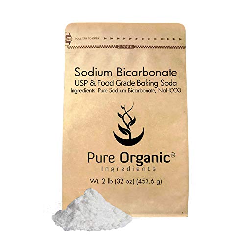 Sodium Bicarbonate, Baking Soda, by Pure Organic Ingredients, 2 lb, Highest Purity, Food Grade, Eco-Friendly Packaging