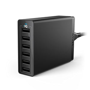 Anker 60W 6-Port USB Wall Charger, PowerPort 6 for iPhone X/ 8/ 7 / 6s / Plus, iPad Pro / Air 2 / mini/ iPod, Galaxy S7 / S6 / Edge / Plus, Note 5 / 4, LG, Nexus, HTC and More