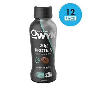 OWYN 100-Percent Vegan Plant-Based Protein Shake, Cold Brew Coffee, Ready To Drink, Dairy-Free, Gluten-Free, Soy-Free, Allergy Friendly, Vegetarian, 12 fl. oz. Bottle, 12 Pack -  - OWYN Only What You Need - ProducerDJ.Market