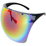 zeroUV - Protective Face Shield Full Cover Visor Glasses/Sunglasses (Anti-Fog/Blue Light Filter) (Red Orange/Mirror)