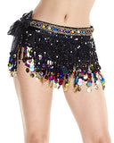 iHeartRaves Black Twilight Gypsy Sheer Wrap Top/Hip Coin Skirt (One Size)