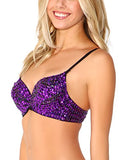 iHeartRaves Purple Sequin Rave Bra Top (Small)