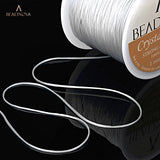 BEADNOVA 1mm Elastic Stretch Polyester Jewelry Bracelet Crystal String Cord 60m Roll (2 Roll String with Sewing Fishing Scissors Snips Beading Thread Cutter Embroidery Nippers)