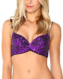 iHeartRaves Purple Sequin Rave Bra Top (Small)