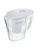 Aquagear Water Filter Pitcher - Fluoride, Lead, Chloramine, Chromium-6 Filter - BPA-Free, Clear